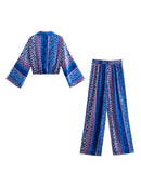 Long Sleeve Cropped Blouse And High Waist Trousers7