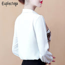 Women All-Match Stylish Print Shirts Long Sleeve4