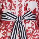 Retro RED Lantern Sleeves Women Long Dress9