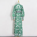 Blue Lantern Sleeves Long Dress3