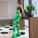 Sexy Halter Off Shoulder Crop Top with Flare Pants1