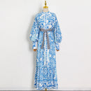 Bohemian Geometric Print Maxi Long Dress1