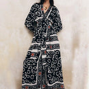 Black Long Sleeve Casual Midi Dresses5