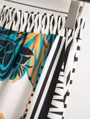 Full Printed Oversized  Cape Style Tops with Pants Set8