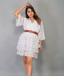 Trendy Floral Printed Pleated Dress