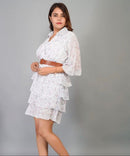 Trendy Floral Printed Pleated Dress2