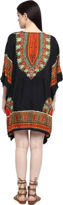 Printed Viscose Black Kaftan1