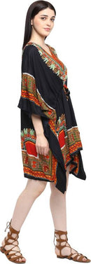 Printed Viscose Black Kaftan2