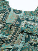 Green & Blue Ethnic Printed A-Line Maxi Dress1