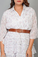 Trendy Floral Printed Pleated Dress1