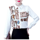 Women All-Match Stylish Print Shirts Long Sleeve