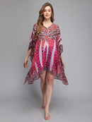 Leopard print pink kaftan