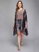 Black Multicolor printed kaftan