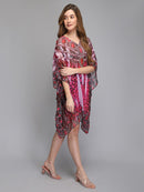 Leopard print pink kaftan1