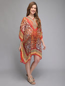 Tiger print red  kaftan1