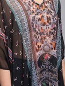 Black Multicolor printed kaftan4